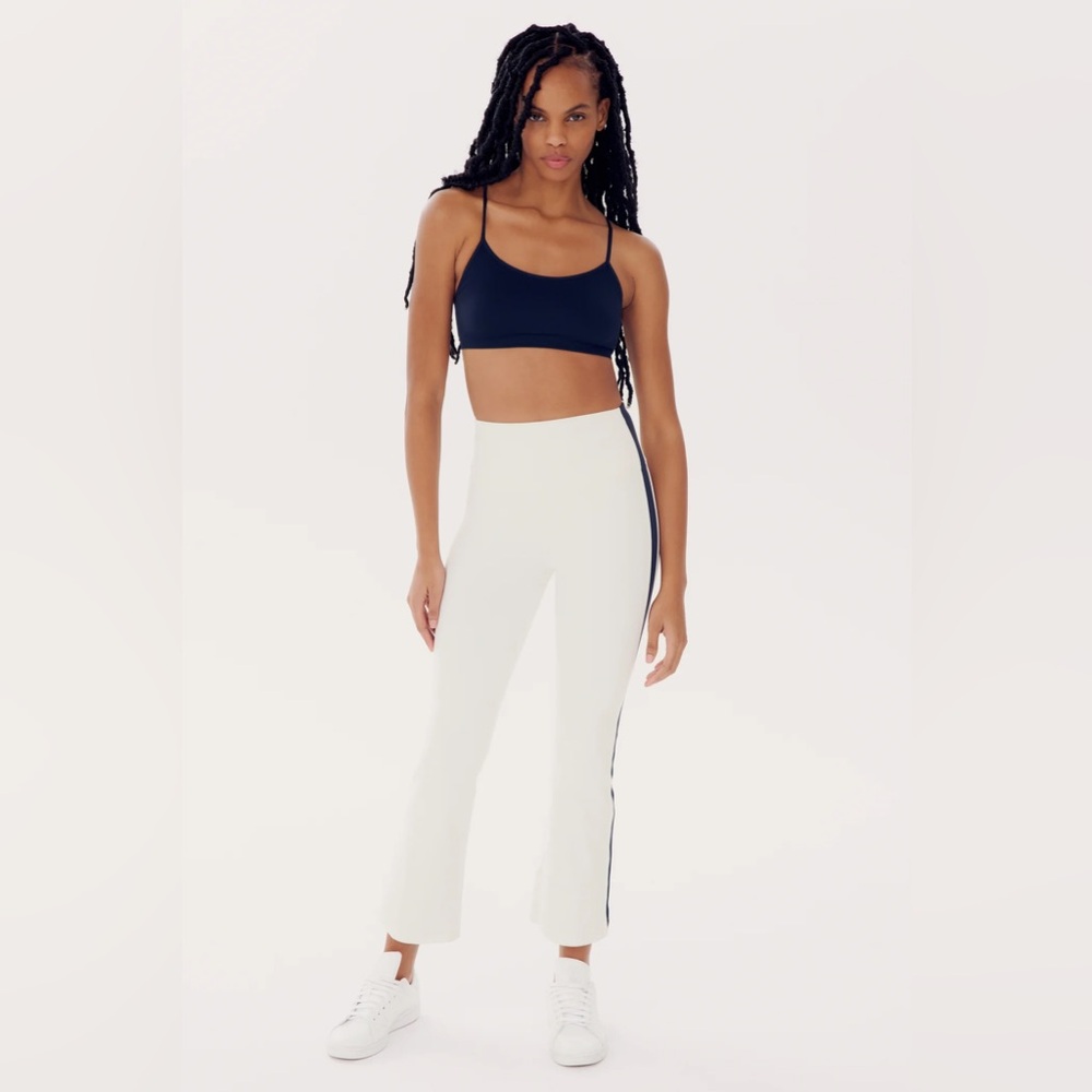 Splits59 Raquel High Waist Crop White and Indigo